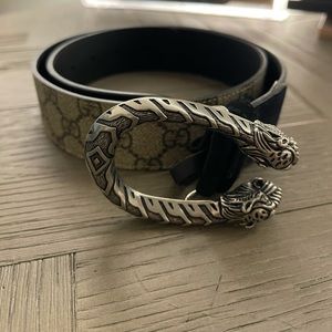 Gucci belt (GG Supreme Monogram Suede Dionysus Belt) Authentic